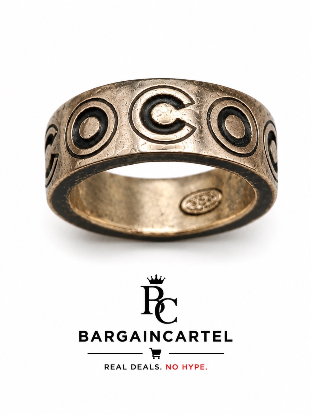 AUTHENTICATED CHANEL Vintage Coco Ring
